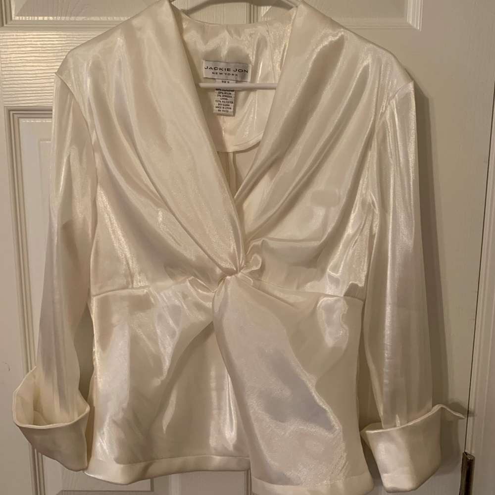 Vintage Jackie Jon Dressy Top, white, size 12